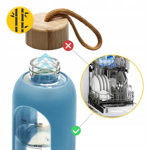 Пляшка для води спортивна 4FIZJO 1000 мл скляна Blue (P-5905973403894) | Зображення 3