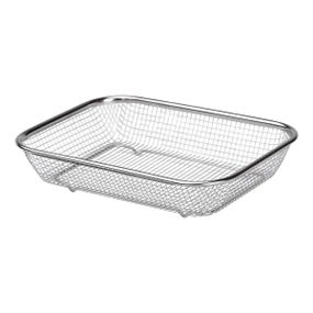 Сито-кошик для миття овочів та фруктів 29.5х21х6 см друшляк з нержавіючої сталі HP-19-23-M