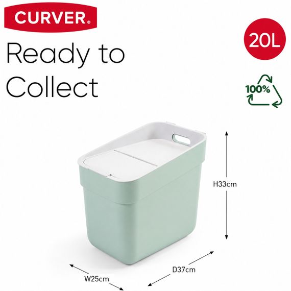 Контейнер для сміття Curver Ready to Collect 20 л зелений для сортування відходів (02102) | Зображення 6