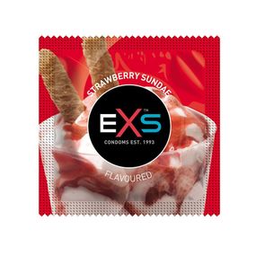 Презервативи зі смаком полуниці EXS Flavoured Strawberry Sundae веганські (ціна за 5 шт.) sexstyle