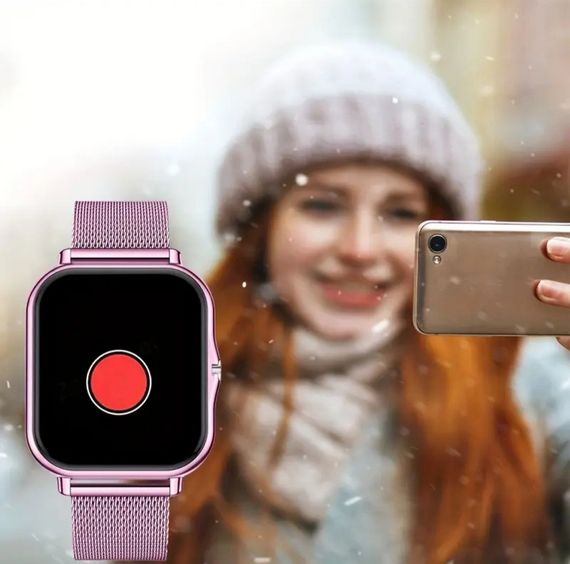 Смарт годинник рожевий Lige Y13 з двома ремінцями | Зображення 6