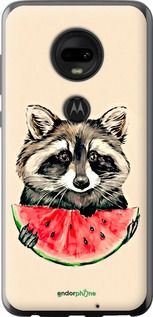 Чохол на Motorola Moto G7 Єнотик з кавуном "4605u-1614-2448"