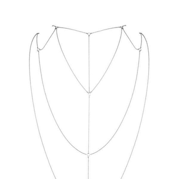 Ланцюжок для спини Bijoux Indiscrets Magnifique Back and Cleavage Chain - Silver, прикраса для тіла | Зображення 1