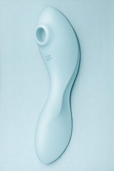 Вакуумний смарт-стимулятор із вібрацією Satisfyer Curvy Trinity 5+, Голубий — найкраще поєднання інновацій та максимального задово