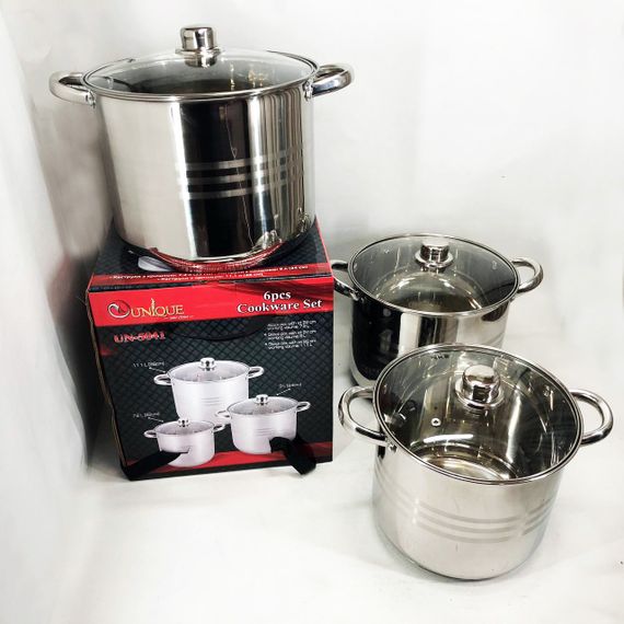 Набор каструль для электрических плит Unique, Набор кастрюль-сотейников больших кастрюль HN-93 | Зображення 5