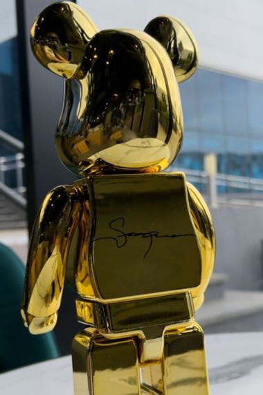 Bearbrick Gold X-Large дизайнерська статуетка ведмідь Беарбрік 28 см mb014, колір золотий | Зображення 4