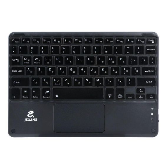 Клавіатура  бездротова JEQANG JB-380 bluetooth charging and lighting touch keyboard Колір Чорний