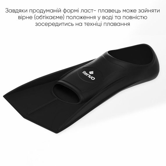 Короткі ласти для тренування в басейні Renvo Frio із закритою п'ятою Чорний 33-35 (SF100-01 33-35) | Зображення 5