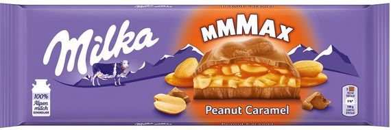 Шоколад молочный с карамелью и арахисом Milka Peanut Caramel, 300 г, Швейцария