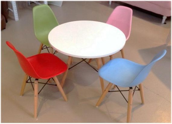 Стул детский Тауэр Вaby Eames DSW kids пластиковый желтый, ножки дерево бук | Зображення 8
