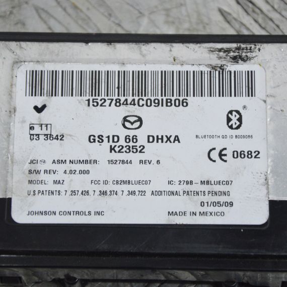 Блок керування bluetooth Mazda 6 2007-2012 Модуль блютуз Мазда 6 GS1D66DHXA | Зображення 1