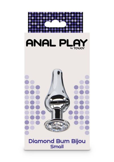 Анальна пробка із кристалом Toy Joy Diamond Bum Bijou, сріблястий, Small Sex Aura | Зображення 4