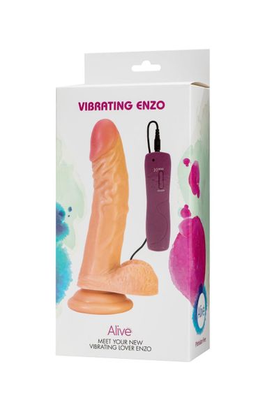 Фалоімітатор Alive Enzo з вібрацією, ПВХ, діаметр 4,3 см | Зображення 1