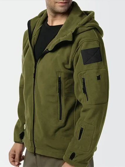 Тактична флісова кофта чоловіча з капюшоном Olive Green Розмір L | Зображення 1