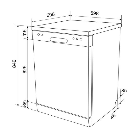 Вбудована посудомийна машина VENTOLUX DW 6012 4M NA | Зображення 5