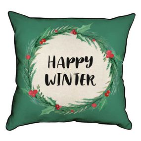 Подушка з мішковини Happy winter 45x45 см (45PHB_23NY008)
