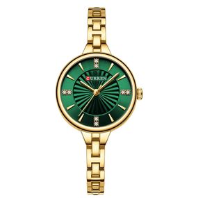 Жіночий годинник Curren 9097L Gold-Green