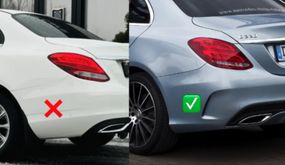 Задній дифузор з насадками Black (Дизайн С63 2018-2021) для Mercedes C-сlass W205 рр