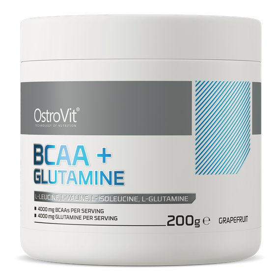 Амінокислотний комплекс Ostrovit BCAA + Glutamine 200 г, grapefruit