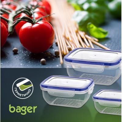 Пищевой контейнер Bager Cook&Lock 3 шт 0.8, 1.35, 2.25 л (BG-519) - Топ Продаж! | Зображення 2