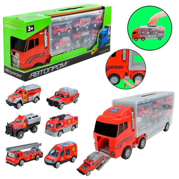 Дитячий трейлер з машинками PS006-2, 6 машинок | Зображення 2