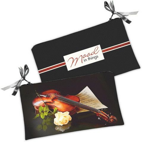 Косметичка женская Скрипка с розой, музыка 20х12 см (K_KM009)