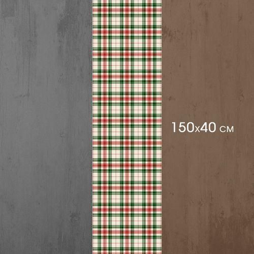 Доріжка на стіл Клітинка зелено-червона 150x40 см (DR__25NG006) | Зображення 2