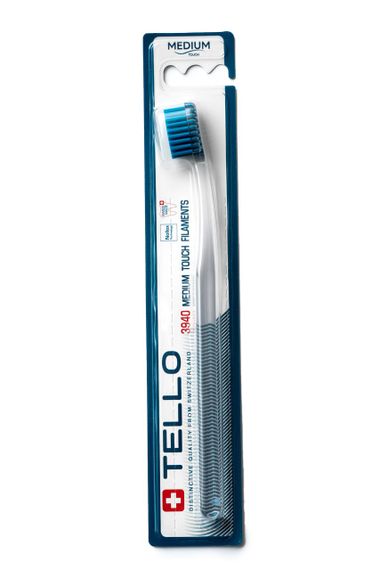 Зубна щітка Tello 3940 Medium, d 0.15mm, синя