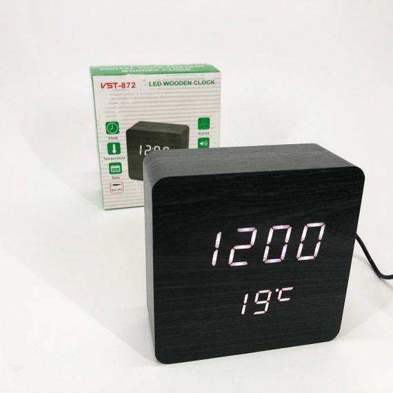 Годинник мережевий електронний світловий настільний VST-872-6, Настільний LED годинник BP-92 | Зображення 8
