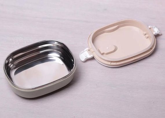 Ланч-бокс Kamille Food Box 700мл, 20х14.5х7.5см, бежевий з оливковим | Зображення 2