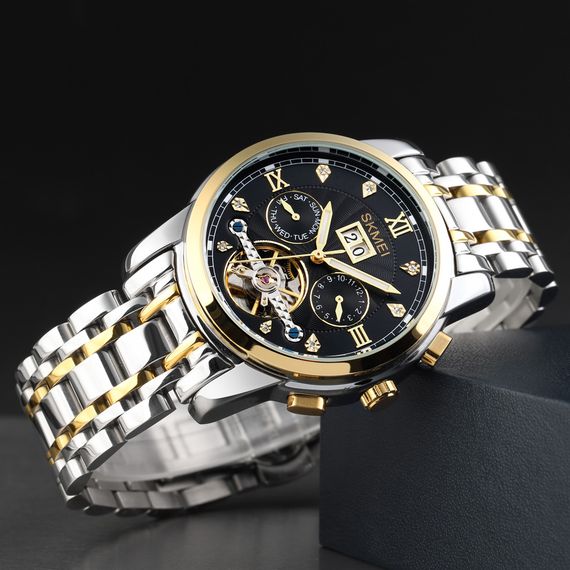 Жіночий годинник Skmei M029TGDBK Gold-Silver-Black | Зображення 3