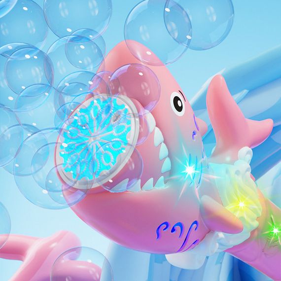 Пістолет з мильними бульбашками H038 Shark + bottle 50ml Pink | Зображення 2