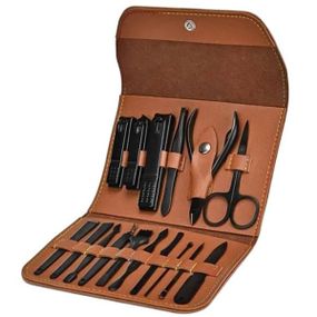 Маникюрный набор 16 предметов в чехле  038 Коричневый