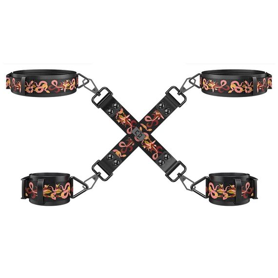 БДСМ набір LOCKINK The Flowering Serpent Bondage Set, 7 шт. Чорний | Зображення 9