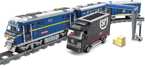 Конструктор ZIPP Toys 'Потяг DF11 Z з рельсами'. Колір: синій