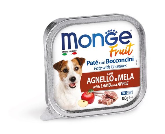 Корм Monge Dog Fruit Agnello вологий з ягнятком для дорослих собак 100 гр
