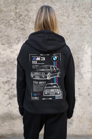 Утеплене зіп худі на флісі зіпер з принтом BMW Without Kane Black | Зображення 6