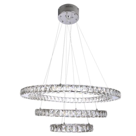 Люстра подвесная хрустальная LED 68W WW+NW+CW CH (BR-967S/3)