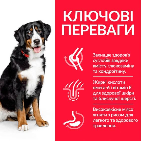 Сухой корм Hill's Science Plan для взрослых собак больших пород с ягненком и рисом 14 кг | Зображення 2