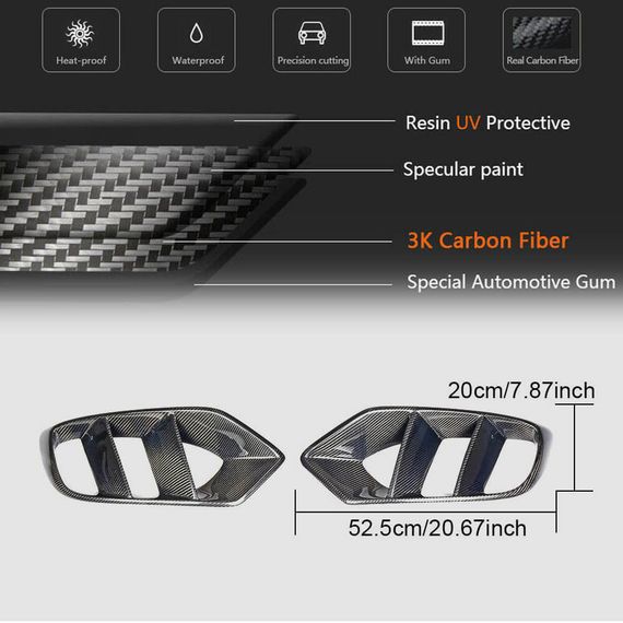 Карбоновые Накладки на Противотуманные Фары (для SD Base 2015-2019) для Mercedes C-сlass W205 | Зображення 4