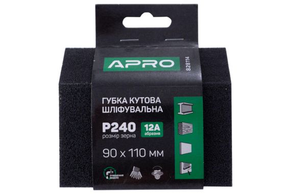 Губка шлифовальная Apro - 110 x 90 x 25 мм x P240 трапеция (828114) | Зображення 3