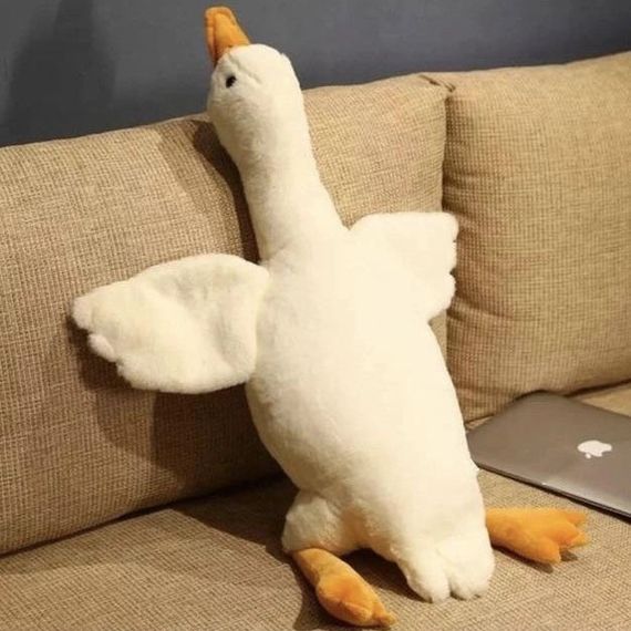 Гігантська м'яка плюшева іграшка Гусь-обіймусь 110 см білий подушка Гусь-обіймашка | Зображення 3