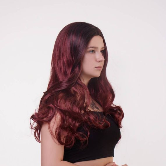 Перука довга хвиляста Fetish Hair балаяж бордо, 65 см | Зображення 1