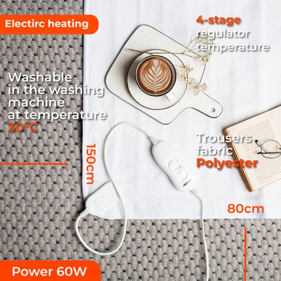 Электроодеяло Mesko MS 7419 150×80 см с подогревом, 4 режима, защита от перегрева | Зображення 9