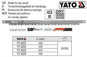 Полотно для ножівки l=450 мм YATO-3221