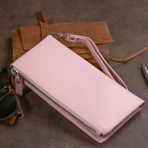 Кошелек-клатч из кожи с карманом для мобильного ST Leather 19313 Розовый | Зображення 6