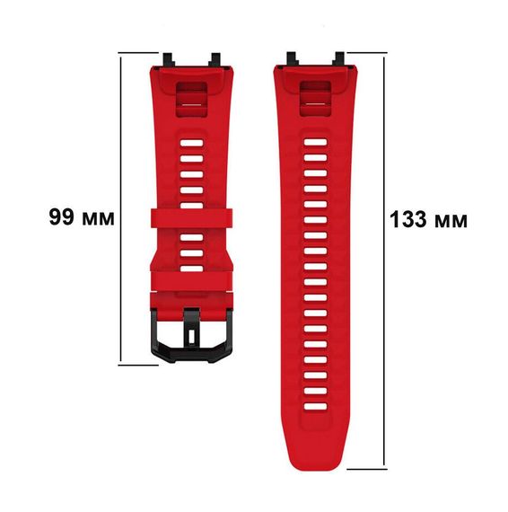 Силіконовий ремінець Primolux для смарт годинника Xiaomi Amazfit T-Rex 2 (A2169 / A2170) - Red | Зображення 5