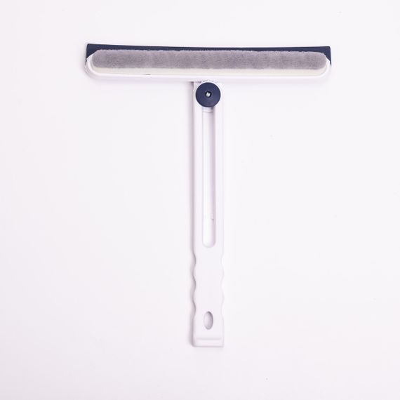 Скребок для миття скла складний з абразивною губкою та гумовим лезом для вікон дзеркал душу Блакитний HP-35015-27BL | Зображення 3