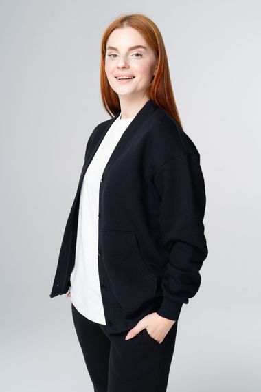 Кардиган жіночий утеплений чорний, 2XL | Зображення 2