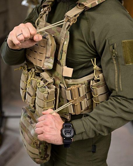 Плитоноска 4 точки быстрый сброс frion   с напашником   ПП7889 | Зображення 4